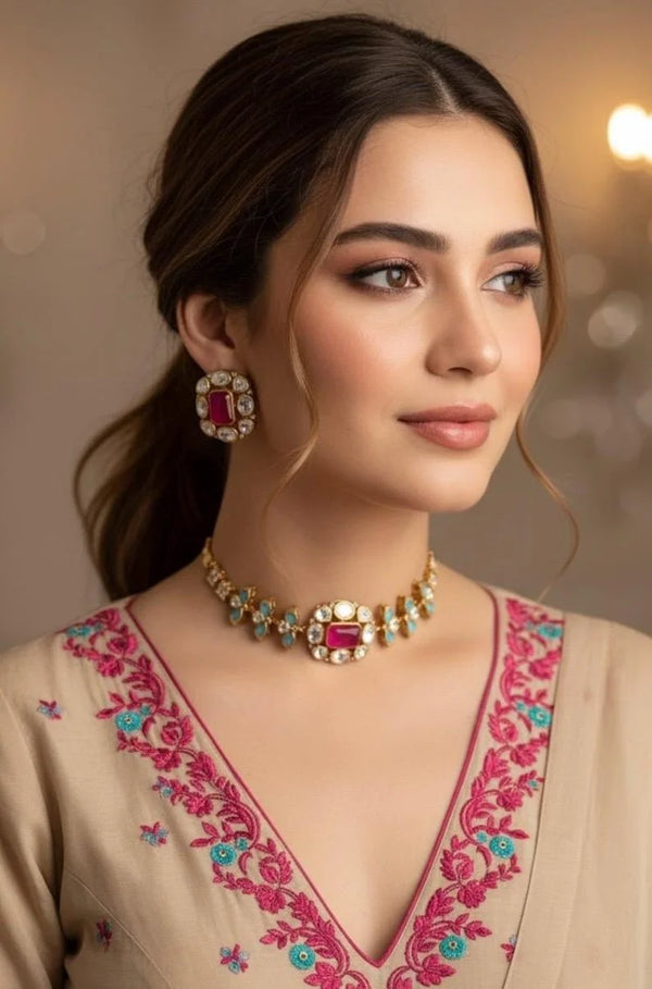 Moissanite necklace set