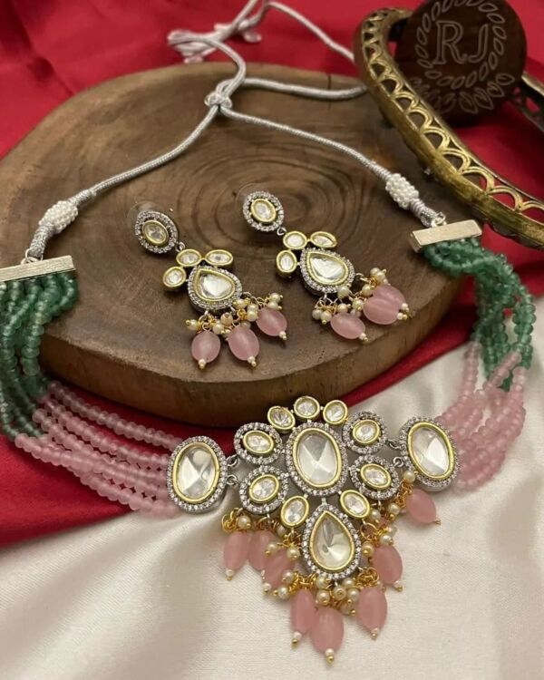 Onex beads polki choker set