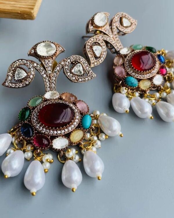 Ruhani moissanite earrings – elegant luxury earrings for brides & festive looks