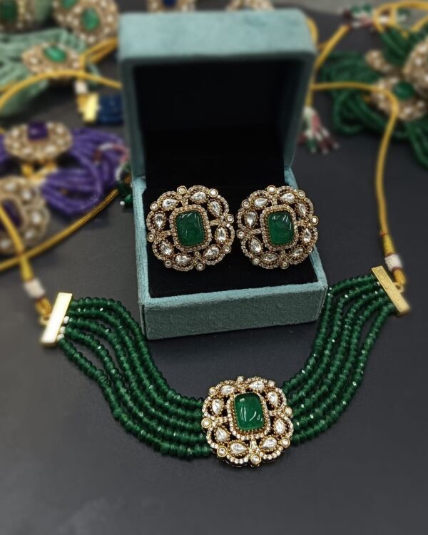 Anika choker set sabyasachi style – exquisite polki jewelry