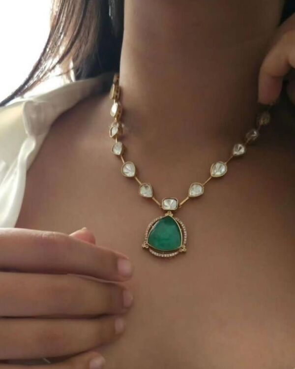 Real doublet layer set – handcrafted bridal necklace